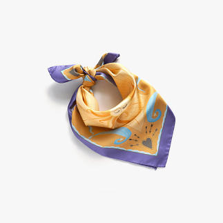 lechalebleu-silk-twill-bandana-beautiful-as-the-moon-orange-folded