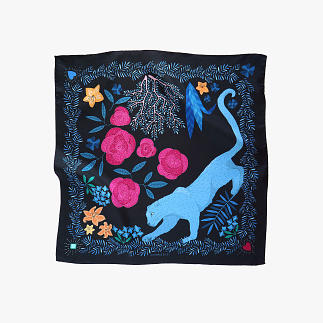 lechalebleu-silk-twill-bandana-panthere-black
