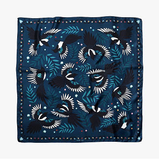 le-chale-bleu-silk-twill-scarf-magpies-midnight-1