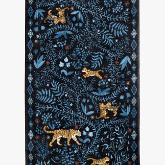le-chale-bleu-wool-stole-tigers-family-blue-0