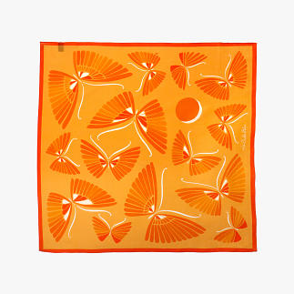 LE-CHALE-BLEU-cotton-and-silk-bandana-moon-butterfly-orange-1