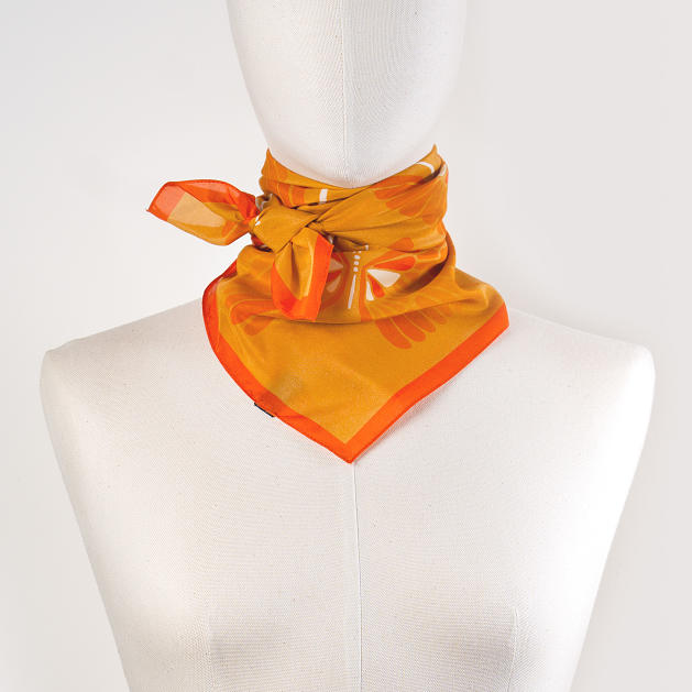 LE-CHALE-BLEU-cotton-and-silk-bandana-moon-butterfly-orange-4