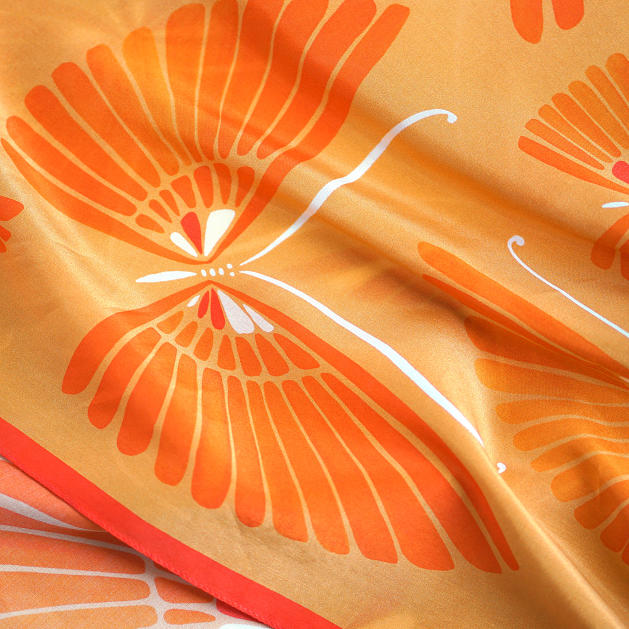 LE-CHALE-BLEU-cotton-and-silk-bandana-moon-butterfly-orange-5