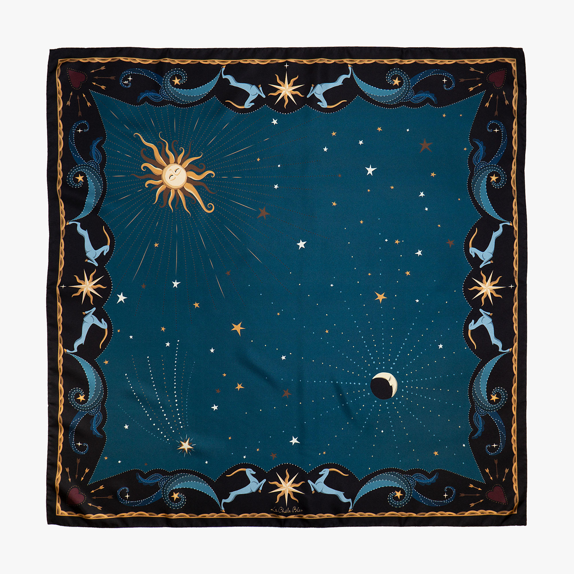 SILK TWILL SCARF-PLAT A DESSERT BLEU-O/S main image 1