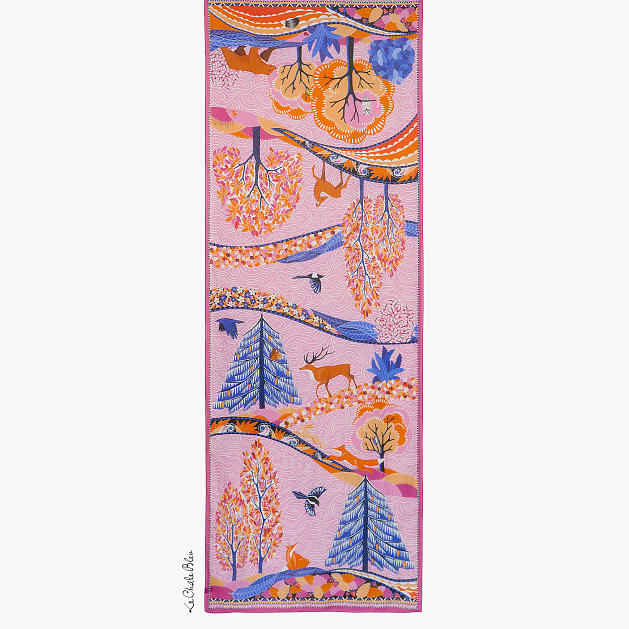 LE-CHALE-BLEU-silk-and-cotton-stole-the-voyage-into-the-boreal-forest-pink-2