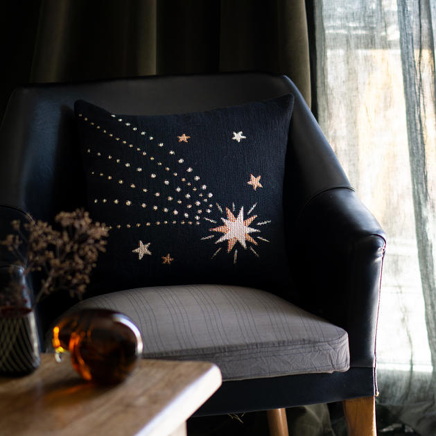 LeChaleBleuMaison-PillowCover-Comet-Black-40x40-2