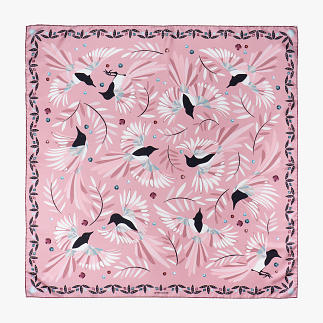 le-chale-bleu-silk-twill-scarf-the-treasure-hunters-pink-bordeaux-1