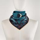 LE-CHALE-BLEU-silk-twill-bandana-beautiful-as-the-moon-peacock-2025-2