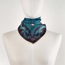 LE-CHALE-BLEU-silk-twill-bandana-beautiful-as-the-moon-peacock-2025-3