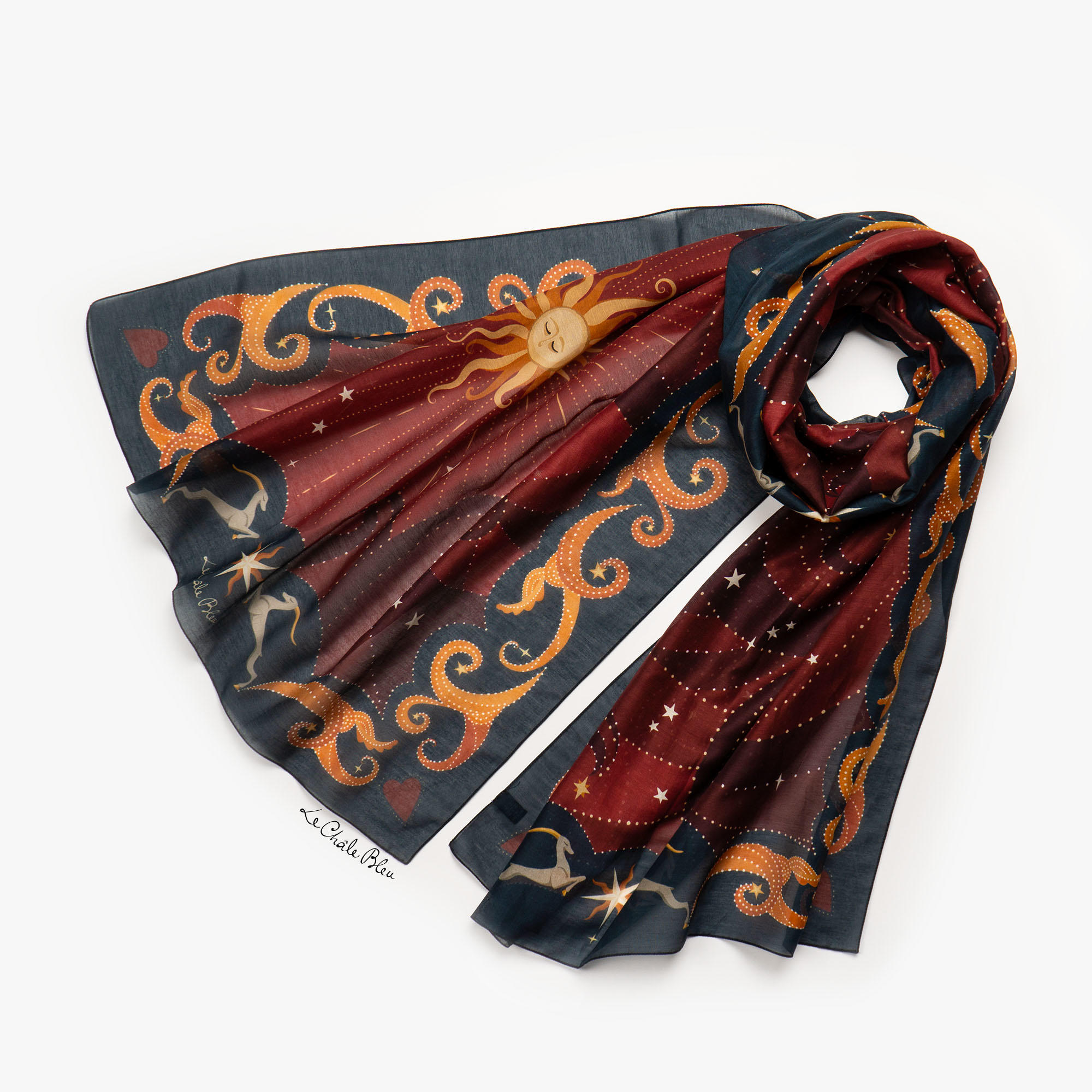 Cotton & Silk Stoles and Scarves - Le Châle Bleu
