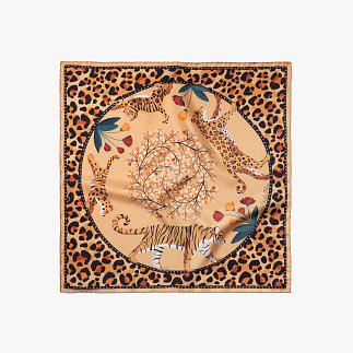 LE-CHALE-BLEU-silk-twill-bandana-the-tigers-bride-gold-leo-1
