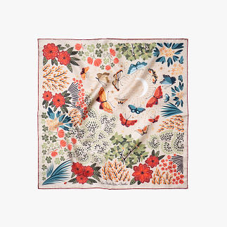 LE-CHALE-BLEU-silk-twill-bandana-the-moon-butterfly-cream-1
