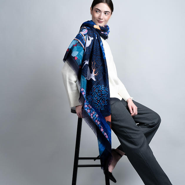 le-chale-bleu-wool-cashmere-silk-shawl-the-boreal-forest-black-and-cobalt-0-2