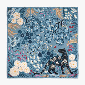 le-chale-bleu-silk-twill-scarf-the-panther-and-the-artist-gray-1