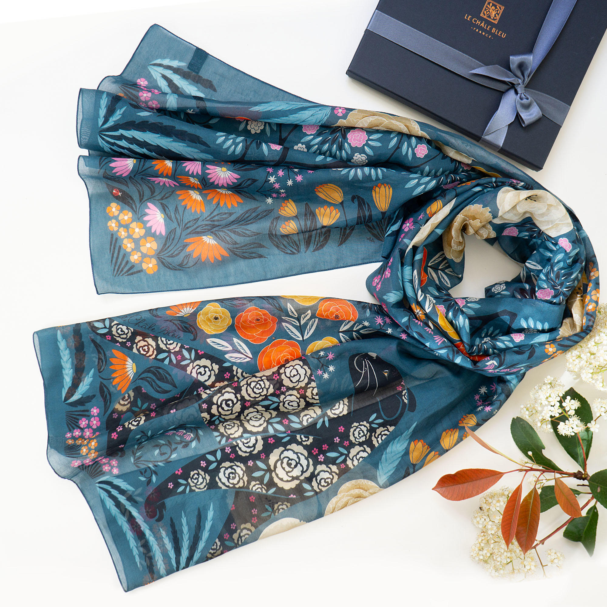 小物 COTTON STOLE - BLUE COTTON STOLE - BLUE