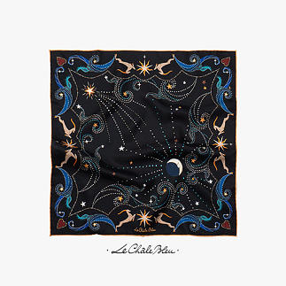 LE-CHALE-BLEU-silk-twill-bandana-beautiful-as-the-moon-double-black-1