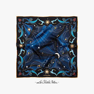 LE-CHALE-BLEU-silk-twill-bandana-beautiful-as-the-moon-wavy-blue-1