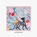 LE-CHALE-BLEU-silk-twill-bandana-the-panther-and-the-artist-silver-1