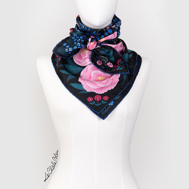 le-chale-bleu-silk-twill-scarf-the-panther-and-the-artist-double-black-3