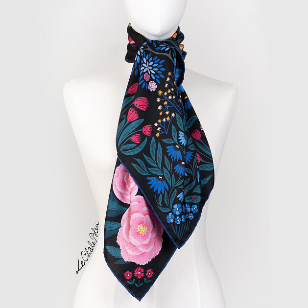 le-chale-bleu-silk-twill-scarf-the-panther-and-the-artist-double-black-5