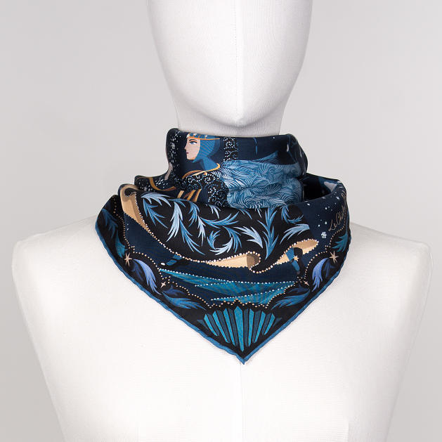 LE-CHALE-BLEU-silk-twill-bandana-the-four-sisters-winter-midnight-4