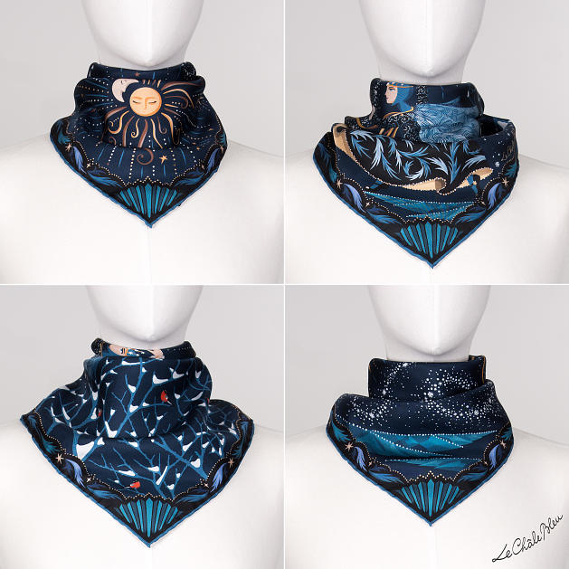 LE-CHALE-BLEU-silk-twill-bandana-the-four-sisters-winter-midnight-5
