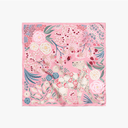 LE-CHALE-BLEU-silk-twill-bandana-the-panther-and-the-artist-pink-1