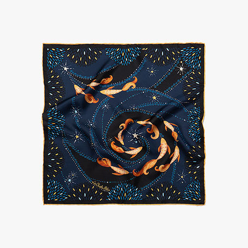 LE-CHALE-BLEU-silk-twill-bandana-the-stars-and-the-sea-blue-arabesques-1