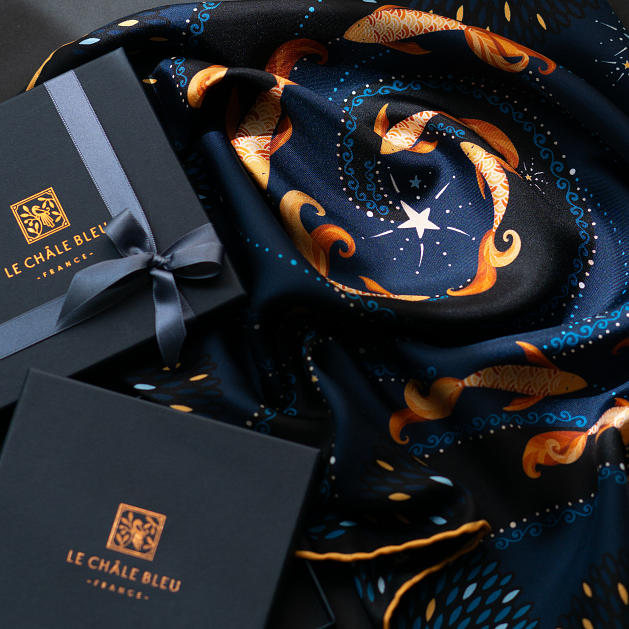 LE-CHALE-BLEU-silk-twill-bandana-the-stars-and-the-sea-blue-arabesques-7
