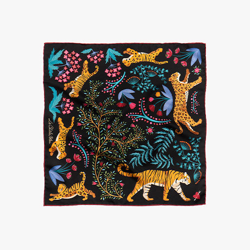 LE-CHALE-BLEU-silk-twill-bandana-the-tigers-bride-happy-black-1