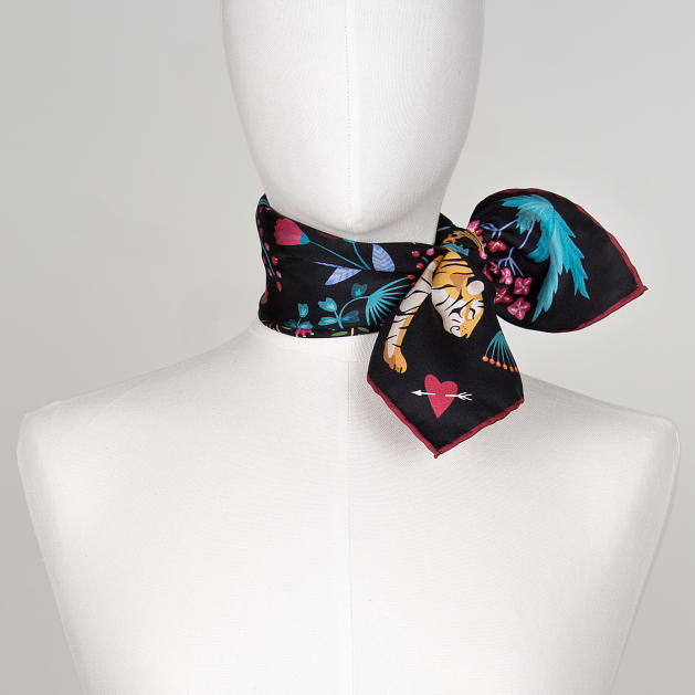 LE-CHALE-BLEU-silk-twill-bandana-the-tigers-bride-happy-black-3