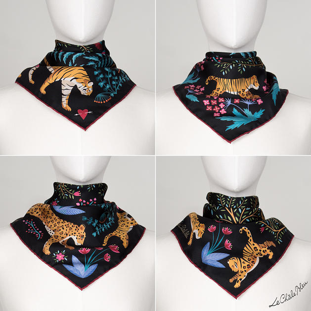 LE-CHALE-BLEU-silk-twill-bandana-the-tigers-bride-happy-black-5