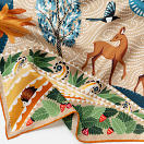 LE-CHALE-BLEU-silk-twill-bandana-the-voyage-into-the-boreal-forest-orange-7