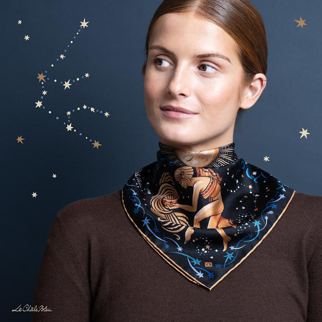 LE-CHALE-BLEU-silk-twill-bandana-zodiac-11-aquarius-black-0