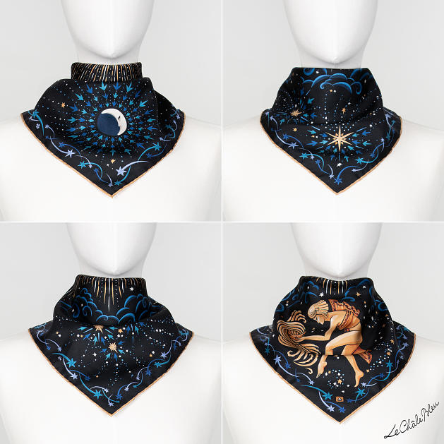 LE-CHALE-BLEU-silk-twill-bandana-zodiac-11-aquarius-black-5