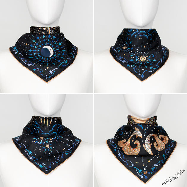 LE-CHALE-BLEU-silk-twill-bandana-zodiac-12-pisces-black-5