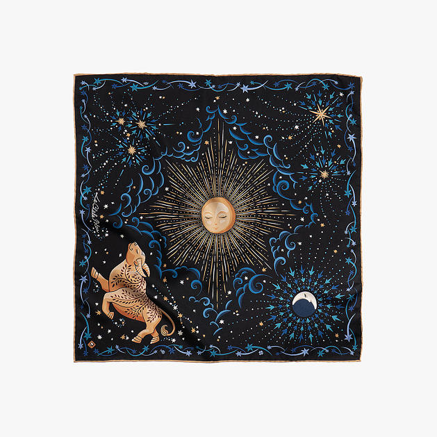 LE-CHALE-BLEU-silk-twill-bandana-zodiac-2-taurus-black-1-2