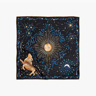 LE-CHALE-BLEU-silk-twill-bandana-zodiac-2-taurus-black-1
