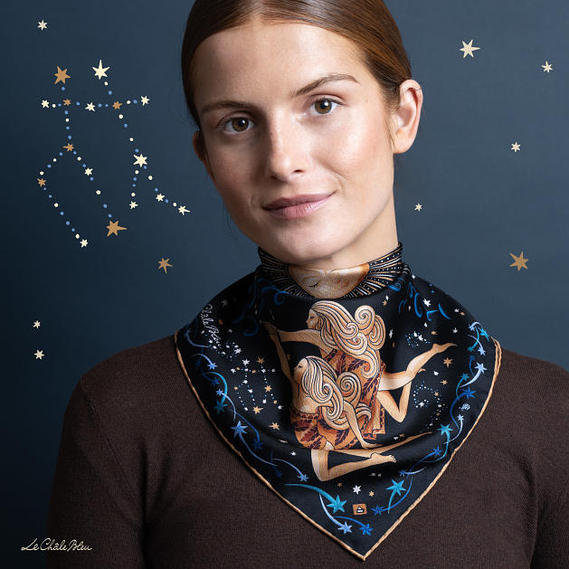 LE-CHALE-BLEU-silk-twill-bandana-zodiac-3-gemini-black-0