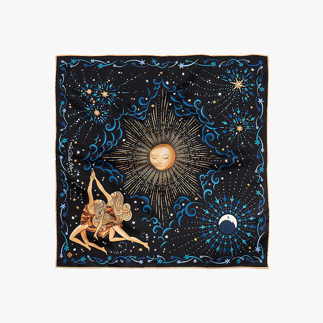 LE-CHALE-BLEU-silk-twill-bandana-zodiac-3-gemini-black-1
