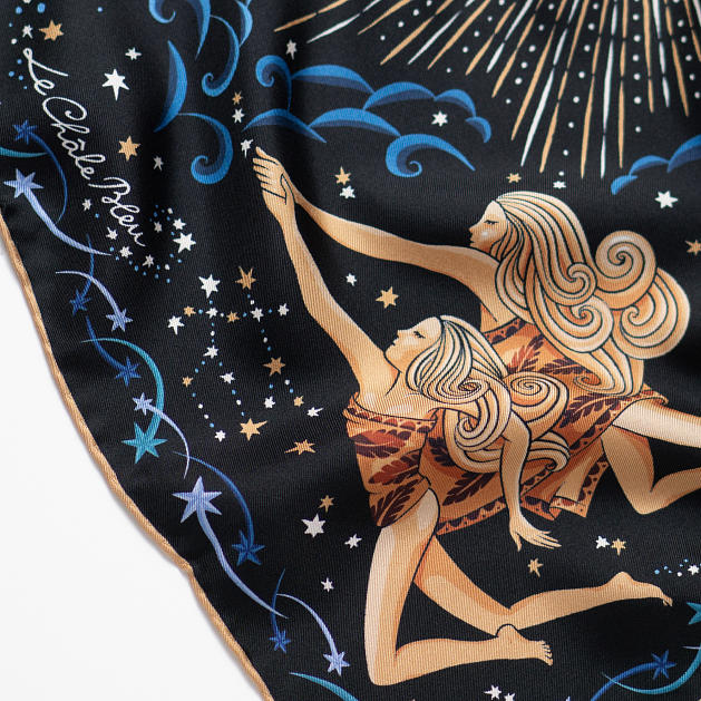LE-CHALE-BLEU-silk-twill-bandana-zodiac-3-gemini-black-6