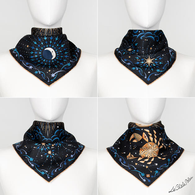 LE-CHALE-BLEU-silk-twill-bandana-zodiac-4-cancer-black-5