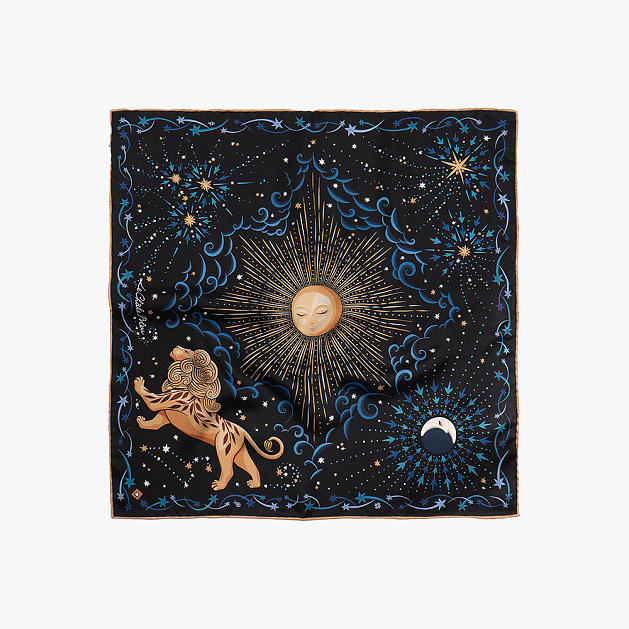 LE-CHALE-BLEU-silk-twill-bandana-zodiac-5-leo-black-1-2