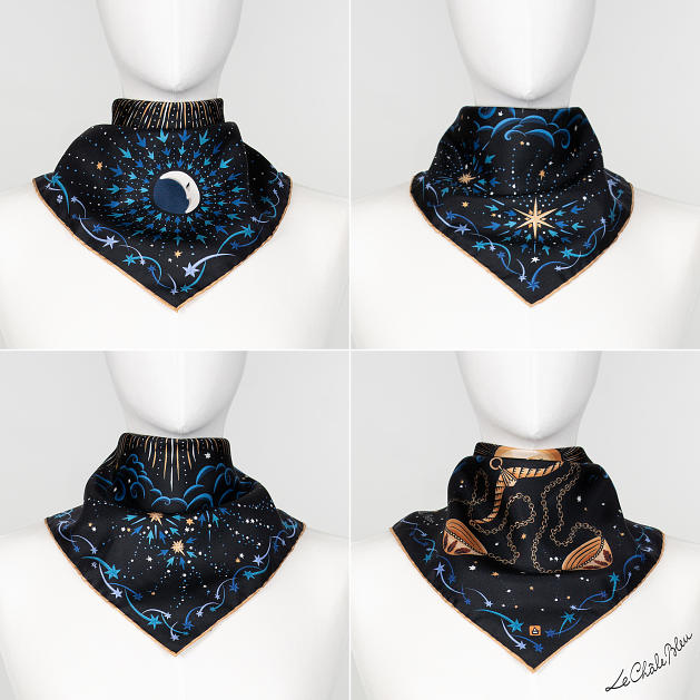 LE-CHALE-BLEU-silk-twill-bandana-zodiac-7-libra-black-5