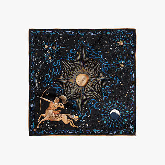 LE-CHALE-BLEU-silk-twill-bandana-zodiac-9-sagittarius-black-1-2