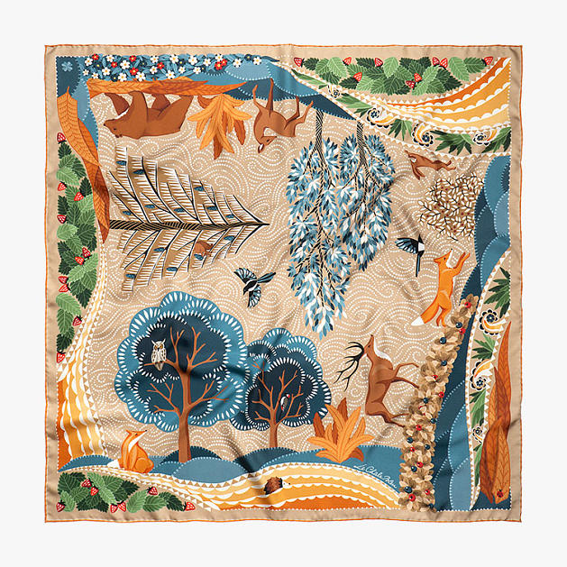 le-chale-bleu-silk-twill-scarf-the-boreal-forest-orange-1