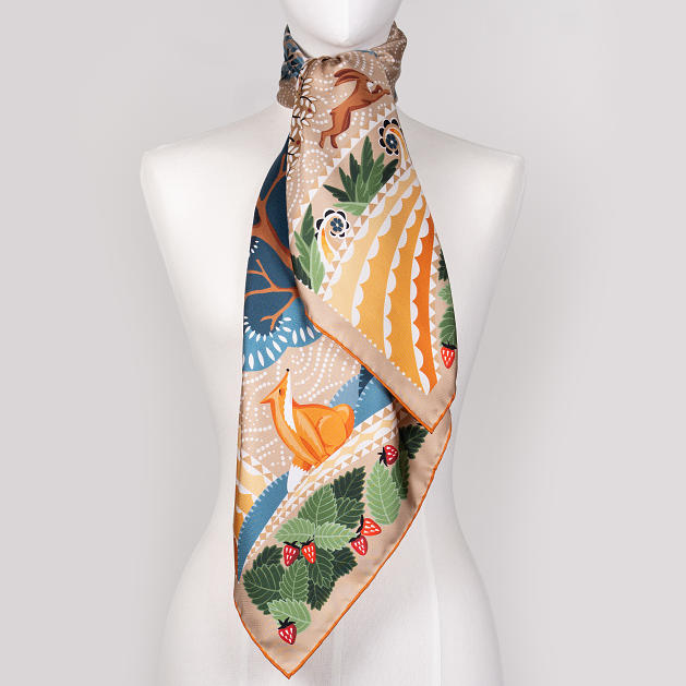 le-chale-bleu-silk-twill-scarf-the-boreal-forest-orange-2