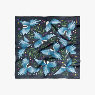 LE-CHALE-BLEU-silk-and-cotton-scarf-the-treasure-hunters-blue-1