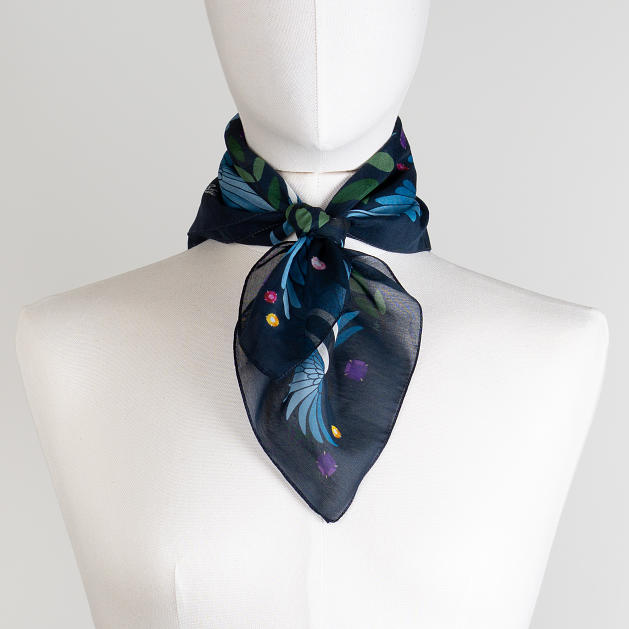 LE-CHALE-BLEU-silk-and-cotton-scarf-the-treasure-hunters-blue-2