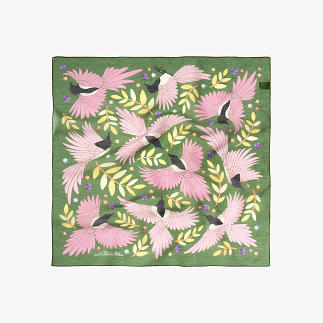 LE-CHALE-BLEU-silk-and-cotton-scarf-the-treasure-hunters-olive-1